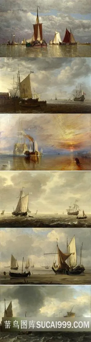 世界经典帆船油画