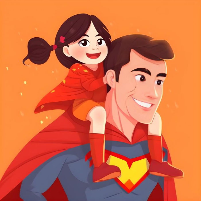 超人爸爸和孩子背景