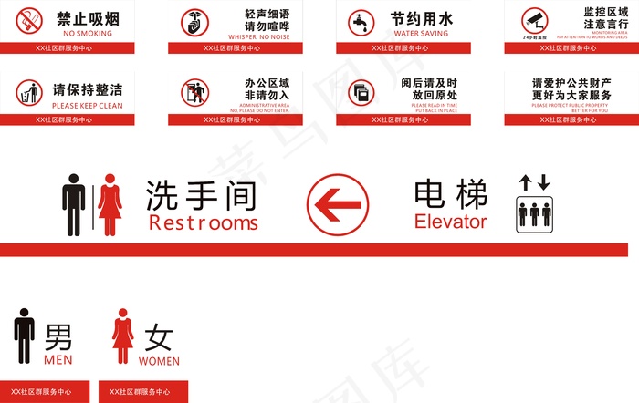 社区门牌提示牌cdr矢量模版下载