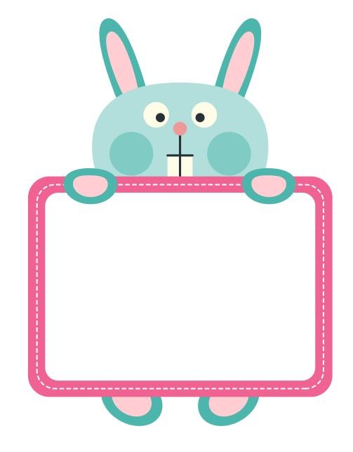 矢量卡通兔子提示牌