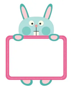 矢量卡通兔子提示牌