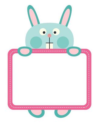 矢量卡通兔子提示牌