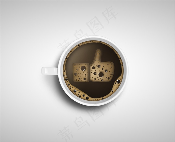 咖啡杯里的咖啡泡沫手势图形