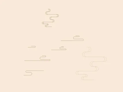 中国风古典传统图案边框纹理祥云灯笼装饰线条PSD背景素材