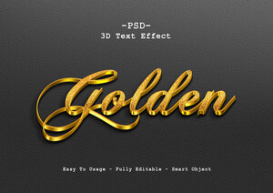 设计金色golden3d效果字psd模版下载