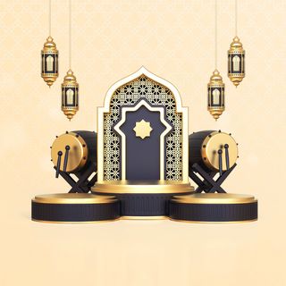 小清新电商c4d场景展台合层背景