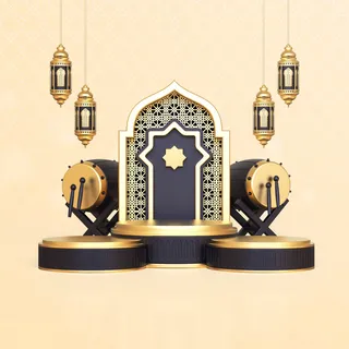 小清新电商c4d场景展台合层背景