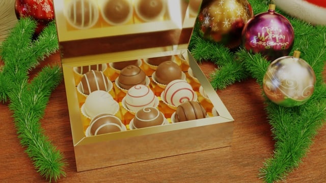 圣诞节, 新的一年的一天, 盒子, 巧克力, 装饰, 糖果