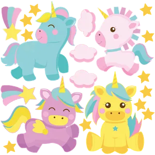 卡通彩色独角兽