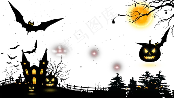 万圣节节日卡通素材城堡