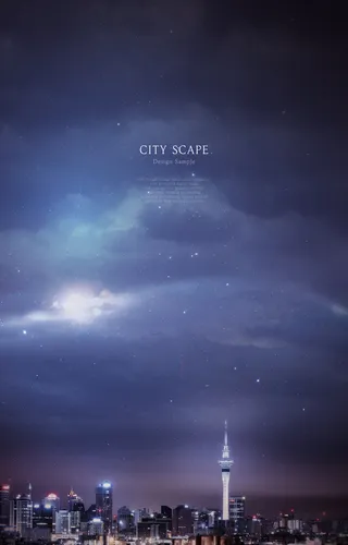 精美城市夜景背景PSD分层素材