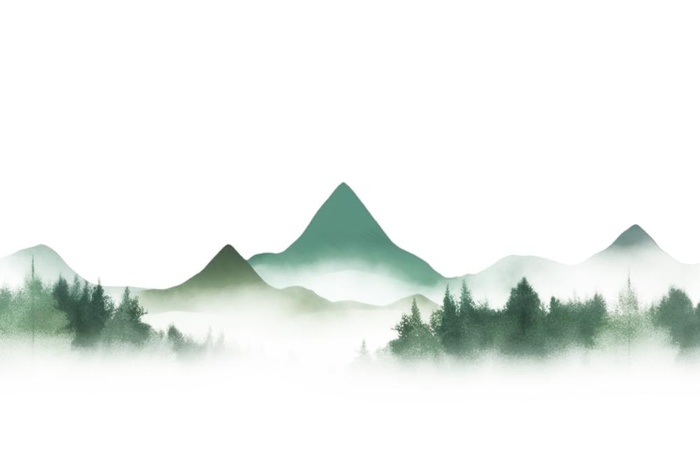 山水画水墨画免抠(1344x896)