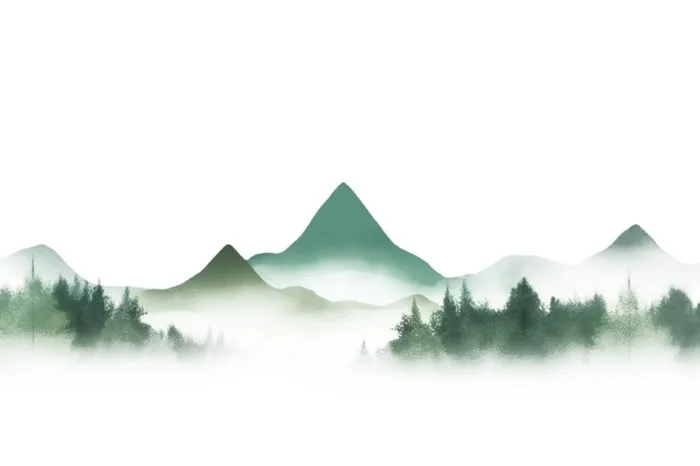 山水画水墨画免抠(1344x896)