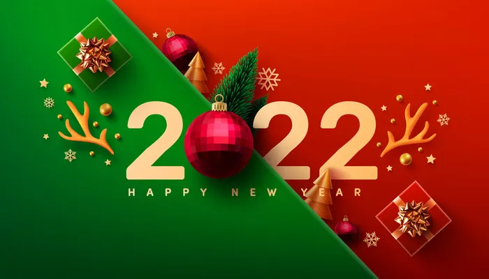设计新年 2022 装饰素材eps,ai矢量模版下载