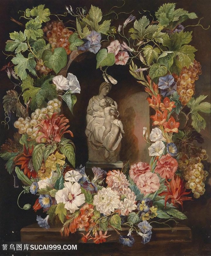 欧式花卉植物油画图片