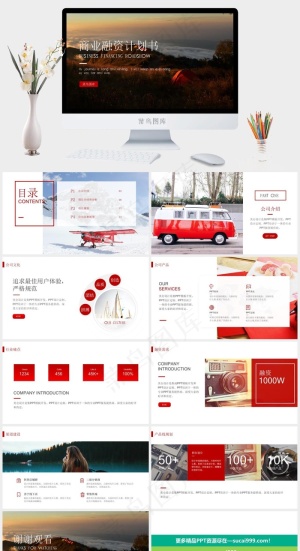 公司商业融资计划书PPT模板预览图