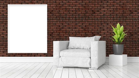 空白画框与沙发植物等创意高清图片