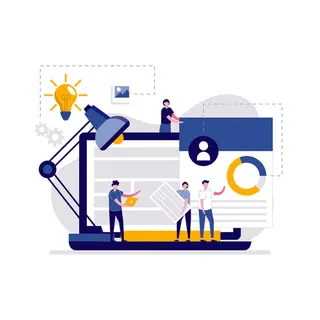 扁平化人物场景办公互联网等距ai矢量设计网页海报UI素材插画