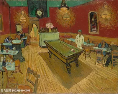 梵高夜总会餐厅油画世界名画
