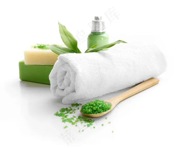 精美绿色SPA用品素材大图