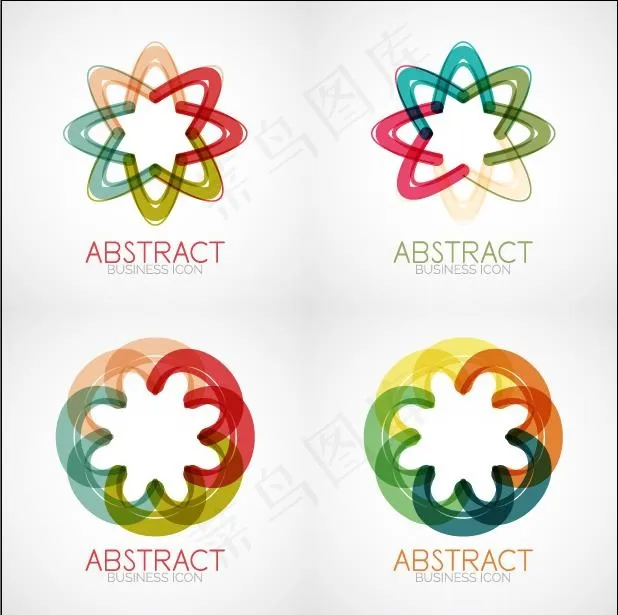 生活花形图标ai矢量模版下载