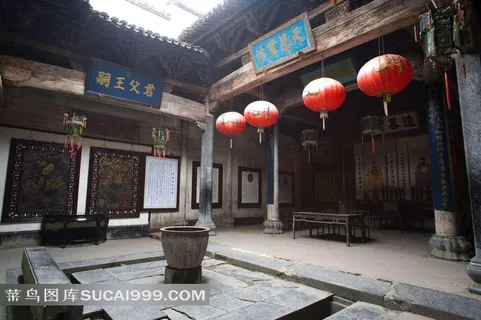 安徽西递古灯内部摄影