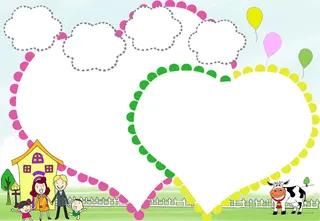 彩色中小学手抄小报幸福一家人