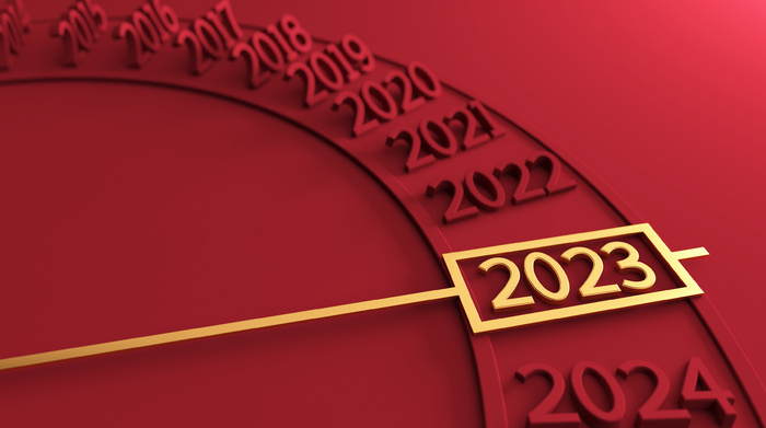 2023年大红背景新年大气时间表（非企业商用）