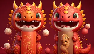 节日，喜庆，龙，红色，灯笼