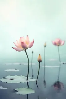 简约雾面荷花池塘背景