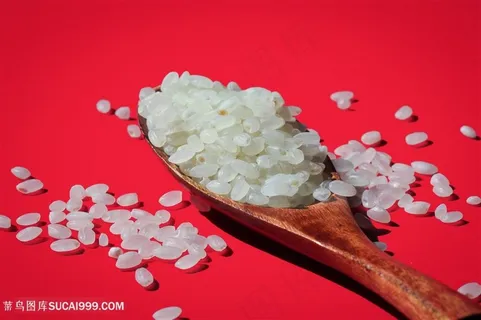 唯美勺子和大米图片