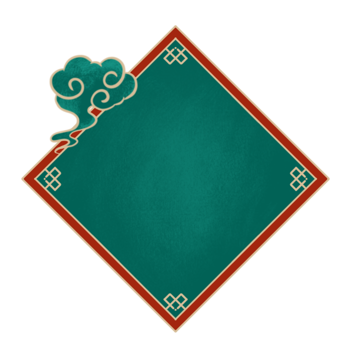 中国风中式传统祥云图案国潮古风边框云纹装饰元素PNG免抠素材图