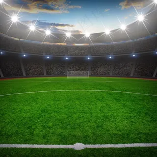 灯光和足球场地效果高清图片