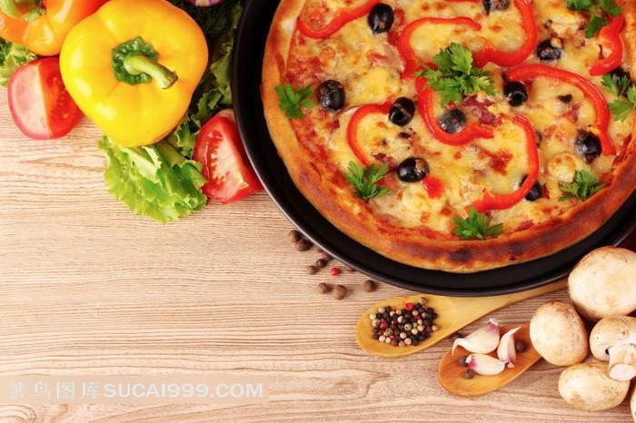 蔬菜披萨高清图片