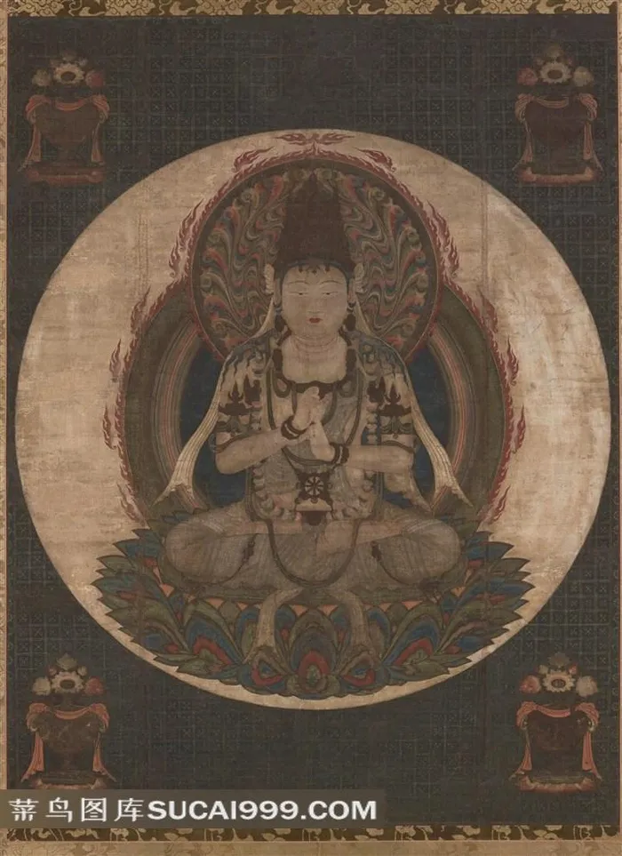 菩萨像绘画素材图片