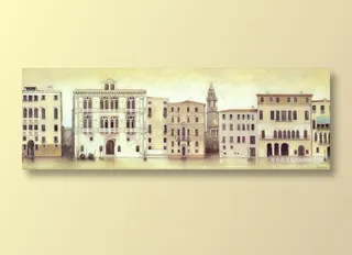 建筑房子美景油画