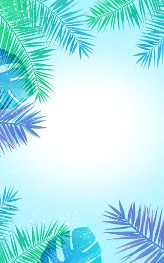 小清新绿色自然叶子背景