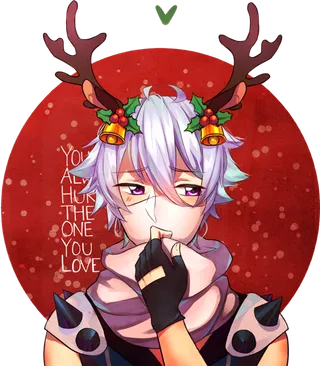 男生鹿头圣诞节素材简笔