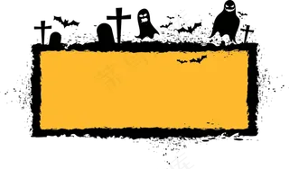 万圣节边框黄色底聊天框