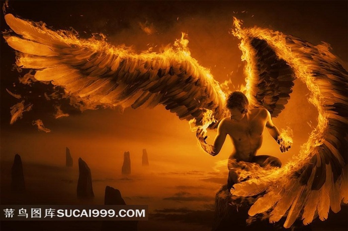 霸气火焰男人火焰翅膀图片