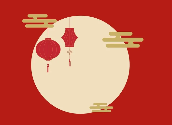 月亮、灯笼、中秋壁纸图片。