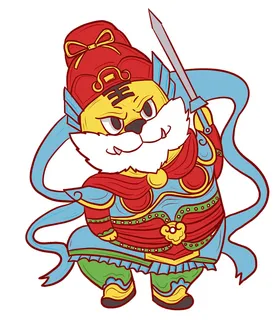 2022虎年吉祥物卡通公仔小老虎形象设计福字元素手绘插画psd素材