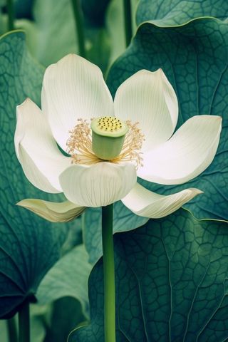 绿色莲花莲子简约背景