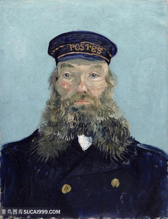 梵高穿制服的男性人物形象油画图片世界名画