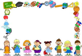 卡通孩子边框童真少儿兴趣班素材