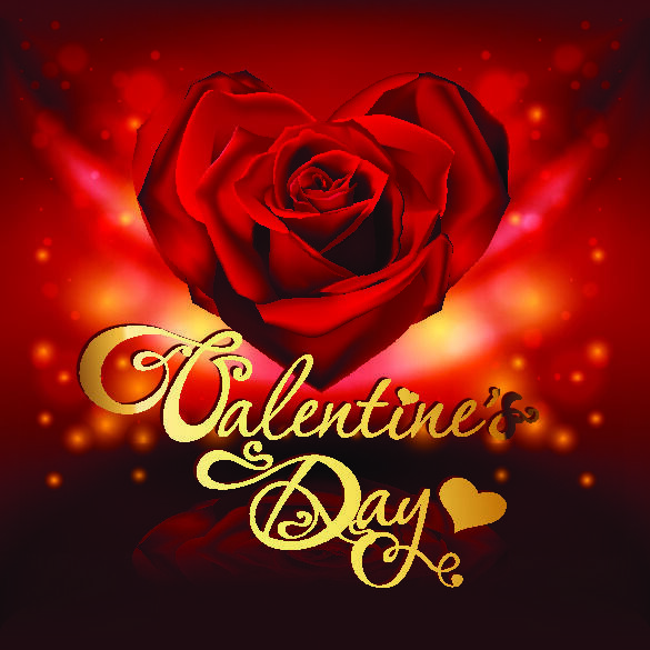 2.14情人节红心玫瑰背景