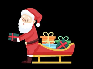 圣诞老人发礼物卡通