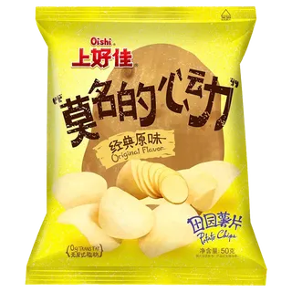 上好佳田园薯片经典原味小吃超市商品白底图免抠实物摄影png格式图片透明底