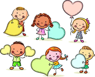 小孩爱心卡通