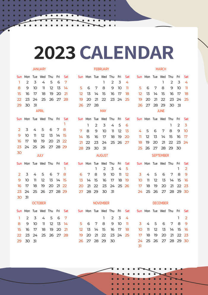 兔年2023日历蓝白色背景psd模版下载